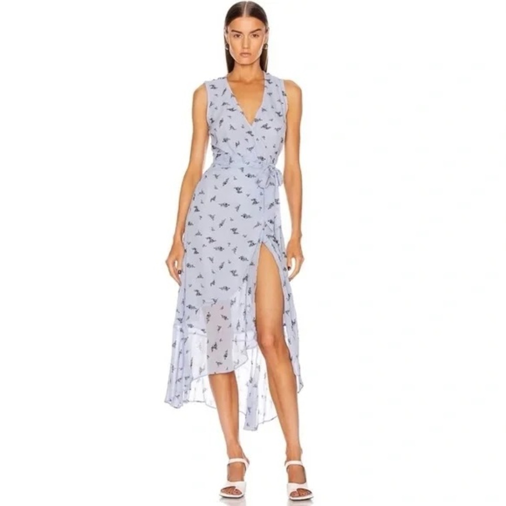 Ganni Printed Georgette Wrap Midi Maxi Dress EU size 38/ Size 6